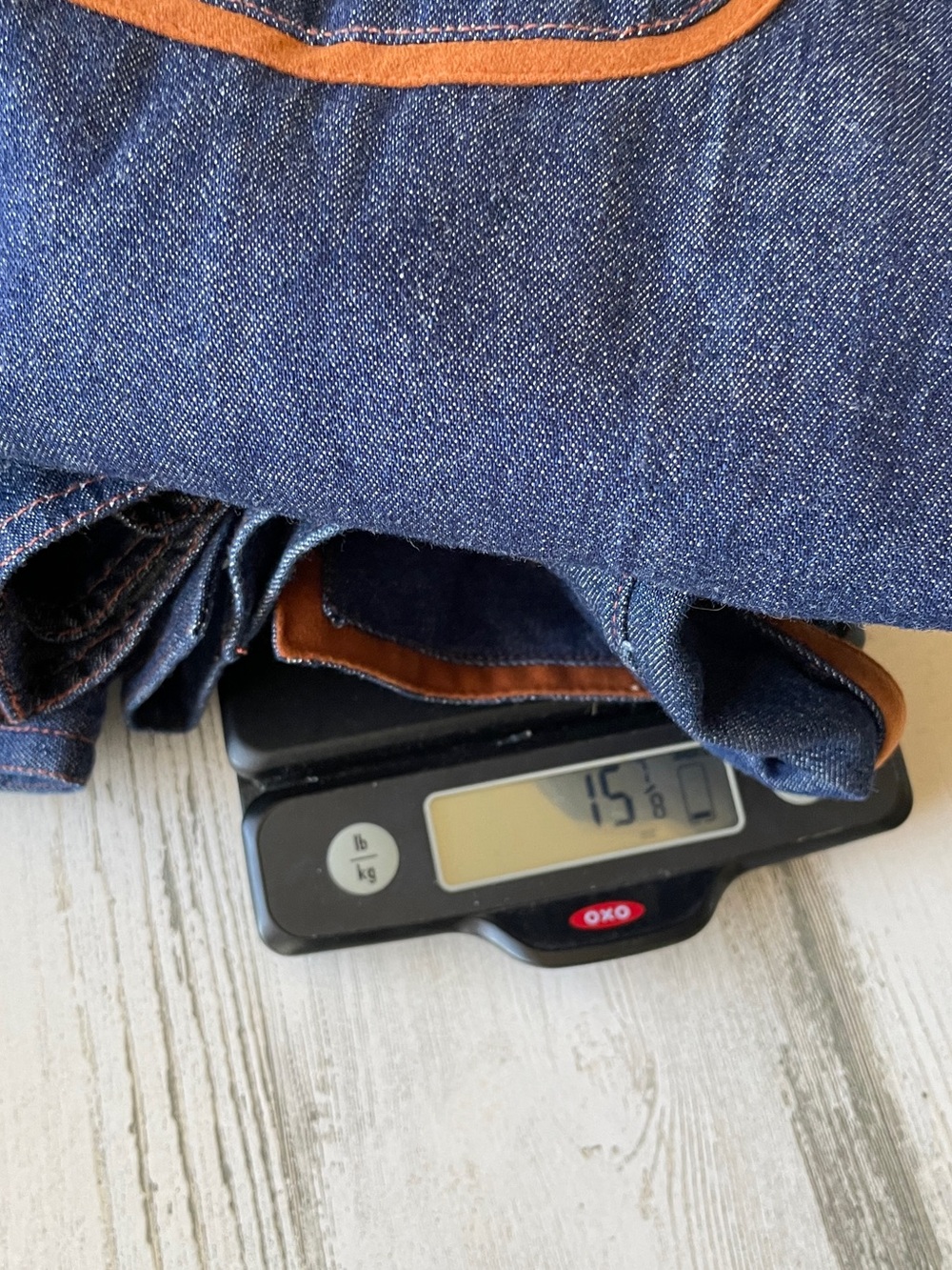 Vintage Chaus Dark Blue Denim Button-Down Shirt with Brown Trim western cowboy - Picture 10 of 11